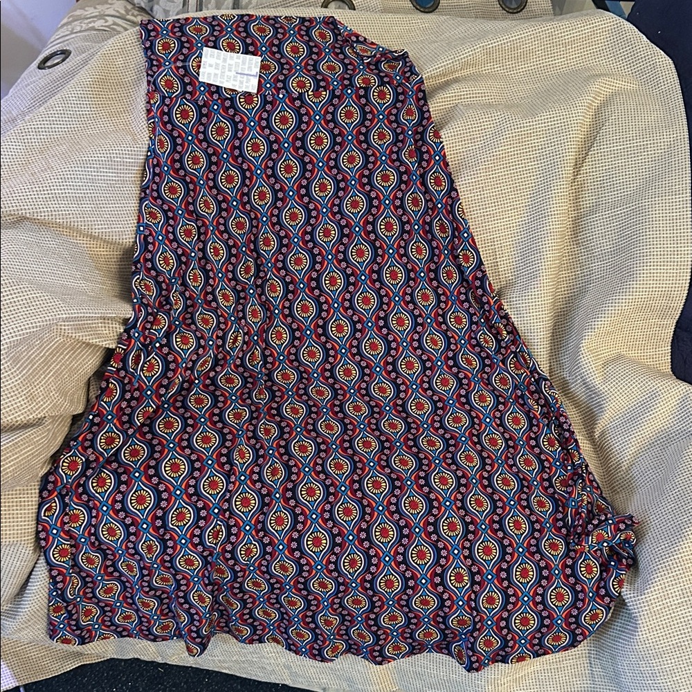 LuLaRoe Maxi Skirt with Red and Blue Pattern
